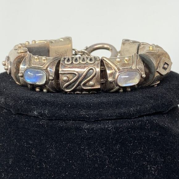 SOLD VTG DAC Deborah Armstrong Sterling Silver Iridescent Cabochon Toggle - Picture 2 of 6